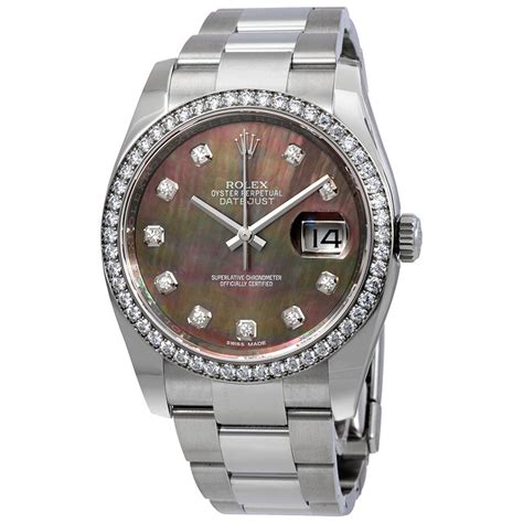 Rolex black mother of pearl